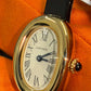 Cartier Baignoire Yellow Gold 24.6 MM (Mini model) - Black Patent Leather Strap - Silvered Dial - WGBA0075