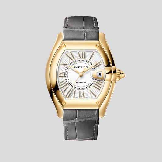 Cartier Roadster Watch - Yellow Gold - 47.2 MM - White Roman Dial - WGRD0012