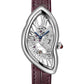 Cartier Privé Crash Squelette - Platinum - 45 MM x 25 MM - Burgundy Alligator Strap - Skeleton Dial - WHCH0012