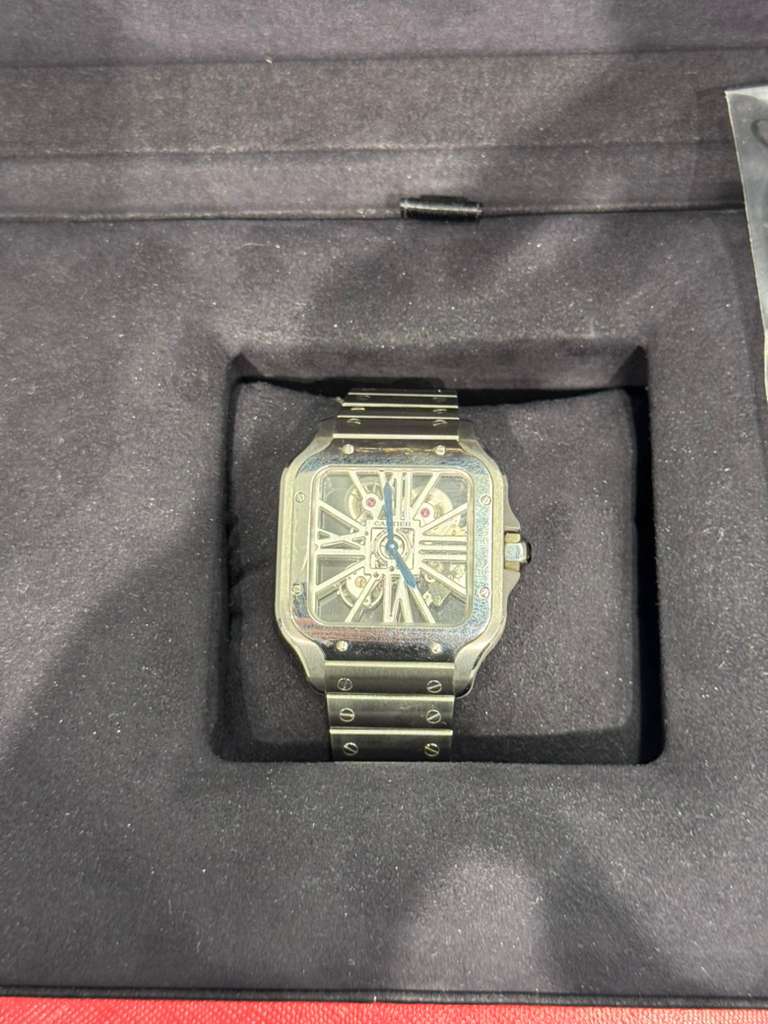 Cartier Santos de Cartier Steel 39.8 MM (Large model) - Steel Bracelet - Openworked Dial - WHSA0007