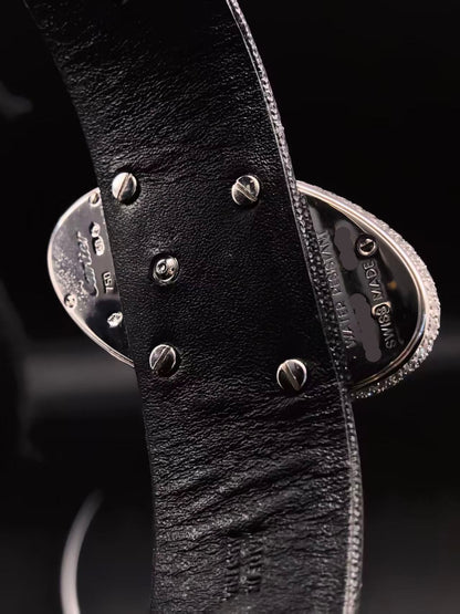 Cartier Baignoire Hypnose de Cartier White Gold 23 x 44 mm - Black Alligator Leather Bracelet - Silvered Dial - Diamond Bezel - WJ301949