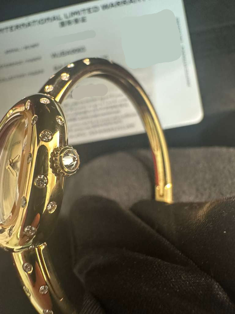 Cartier - Baignoire Polka Dot Mini Model Size 15 - 24.6 MM x 18.7 MM - Yellow Gold - Golden Dial - WJBA0063