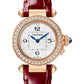 Cartier Pasha de Cartier Rose gold 30 MM - Red Alligator Leather Strap - Diamond Bezel - Opaline Flinqué Dial - WJPA0017