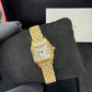 Cartier Panthére De Cartier Yellow Gold and Diamonds (Small Model) - 30.3 MM x 22 MM - Yellow Gold Diamond Bracelet - Yellow Gold Diamond Bezel - Silver Dial - WJPN0059