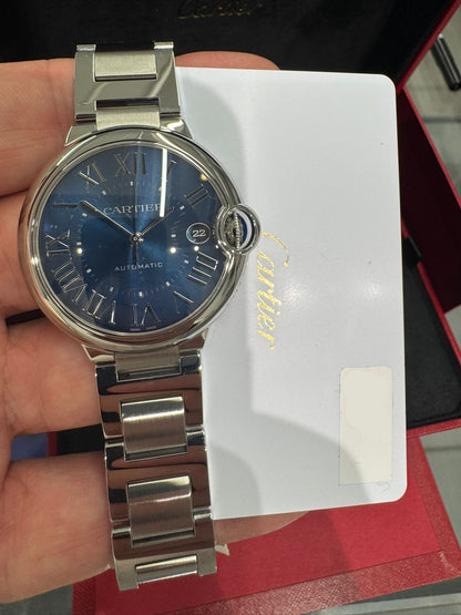 Cartier Ballon Bleu Stainless Steel 40 MM - Stainless Steel Bracelet - Blue Dial - WSBB0061