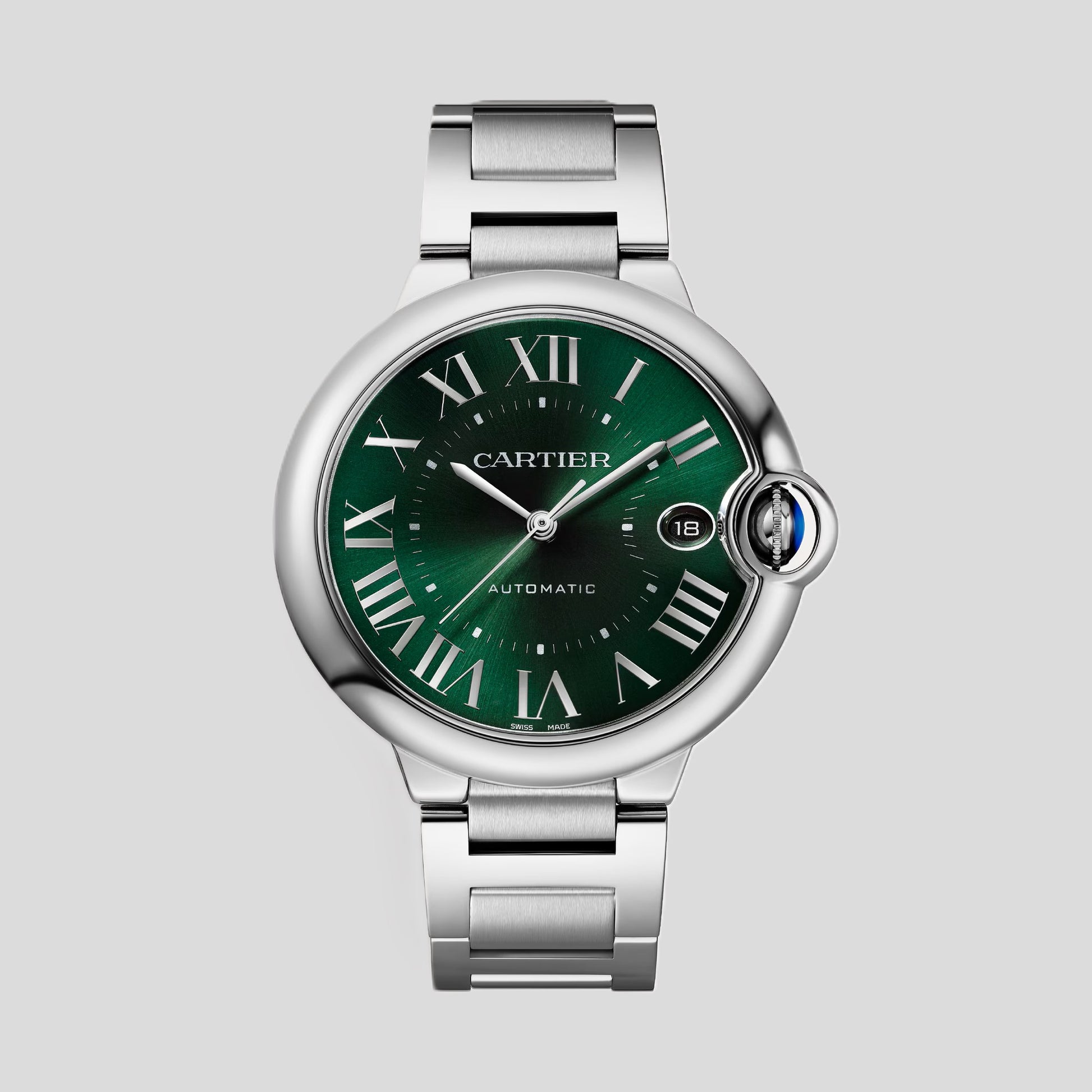 Cartier Ballon Bleu Stainless Steel 40 MM (Large Model) - Stainless Steel Bracelet - Sunray Brushed Dark Green Dial - WSBB0071