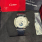 Cartier Pasha de Cartier Steel 41 MM - Blue Alligator Leather Strap -&nbsp; Second Strap in Gray Alligator Leather - Silver Flinqué Dial - WSPA0030