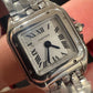 Cartier Panthére De Cartier Stainless Steel (Mini Model) 25 MM x 19 MM - Stainless Steel Bracelet - Stainless Steel Bezel - &nbsp;Silver Dial - WSPN0012