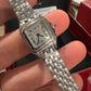 Cartier Panthére De Cartier Stainless Steel (Mini Model) 25 MM x 19 MM - Stainless Steel Bracelet - Stainless Steel Bezel - &nbsp;Silver Dial - WSPN0012
