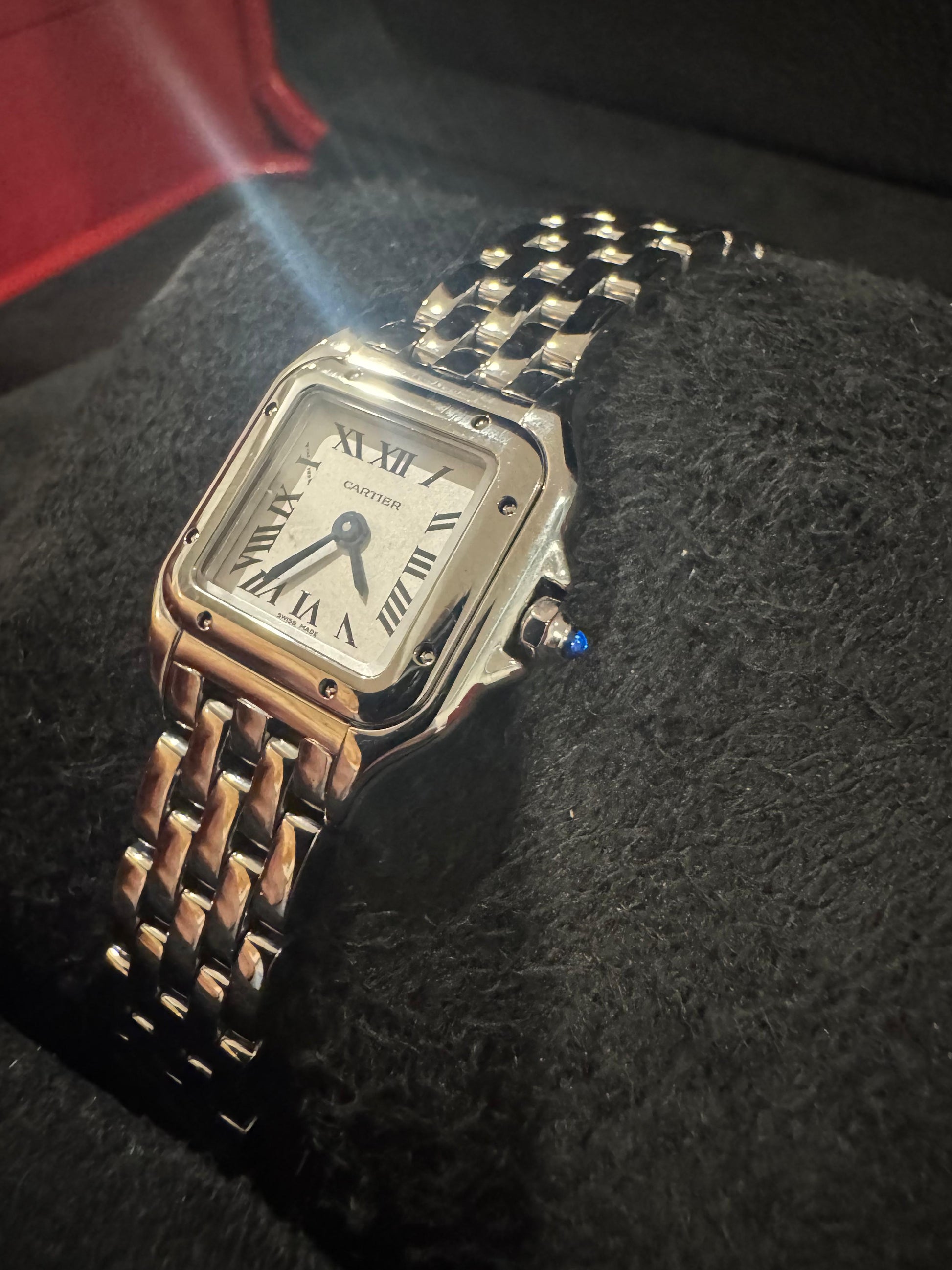 Cartier Panthére De Cartier Stainless Steel (Mini Model) 25 MM x 19 MM - Stainless Steel Bracelet - Stainless Steel Bezel - &nbsp;Silver Dial - WSPN0012