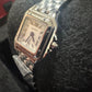 Cartier Panthére De Cartier Stainless Steel (Mini Model) 25 MM x 19 MM - Stainless Steel Bracelet - Stainless Steel Bezel - &nbsp;Silver Dial - WSPN0012