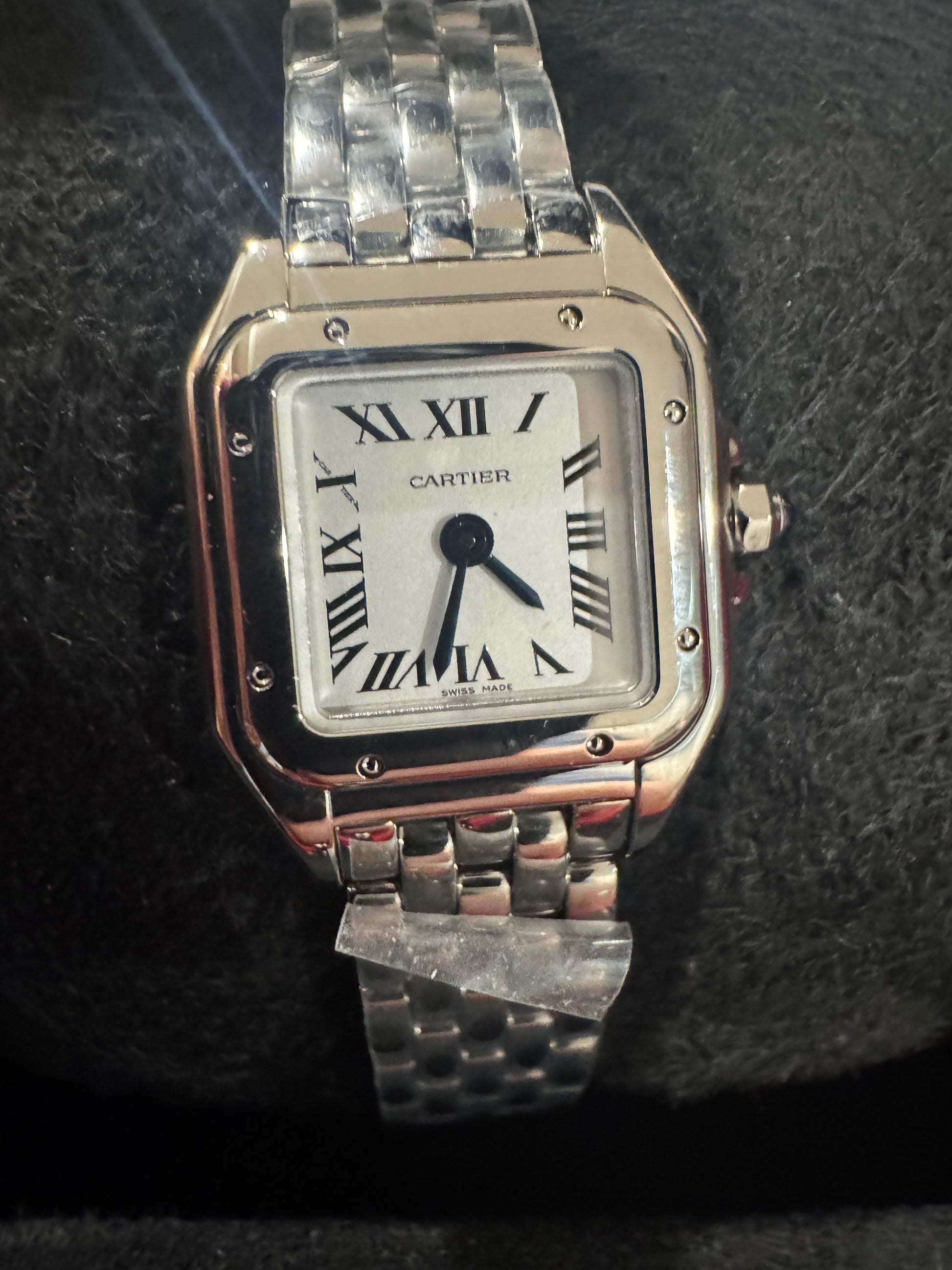 Cartier Panthére De Cartier Stainless Steel (Mini Model) 25 MM x 19 MM - Stainless Steel Bracelet - Stainless Steel Bezel - &nbsp;Silver Dial - WSPN0012