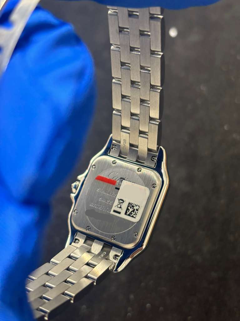 Cartier Panthére De Cartier Stainless Steel (Medium Model) 37 MM x 37 MM - Stainless Steel Bracelet - Stainless Steel Bezel - Silver Dial - WSPN0015