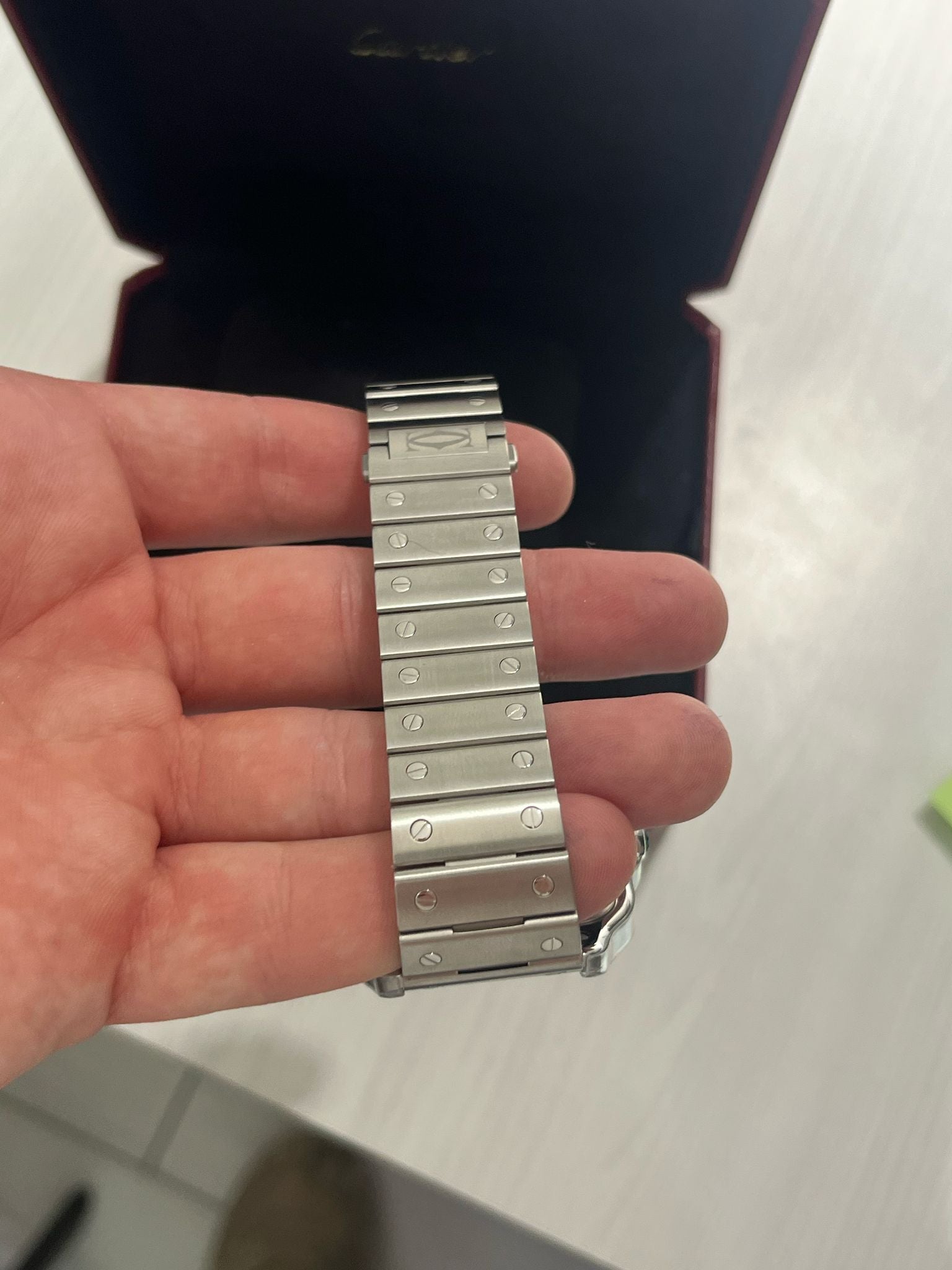 Cartier Santos de Cartier Stainless Steel 39.8 MM (Large Model) - Stainless Steel Bracelet - White Dial - WSSA0018