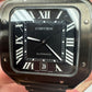 Cartier Santos de Cartier Stainless Steel 39.8 MM (Large Model) - Black Leather Strap - Black Dial - WSSA0039