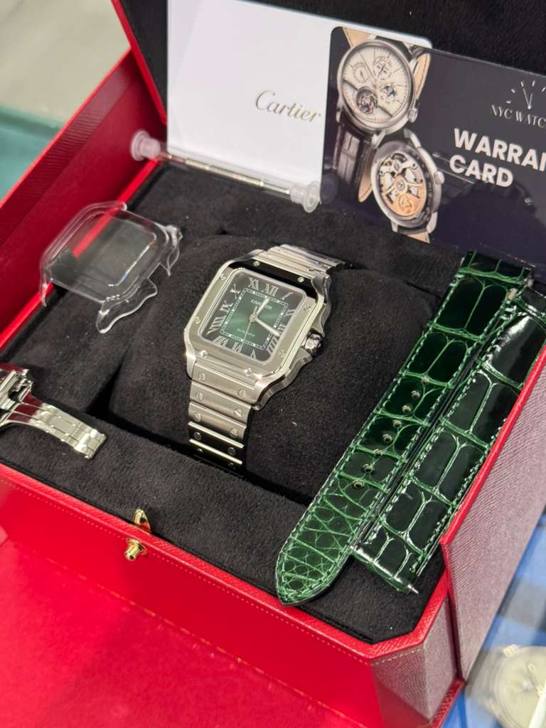 Cartier - Santos - 35 MM - Stainless Steel - Graduated Green Dial - WSSA0061