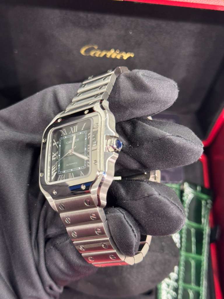 Cartier - Santos - 35 MM - Stainless Steel - Graduated Green Dial - WSSA0061