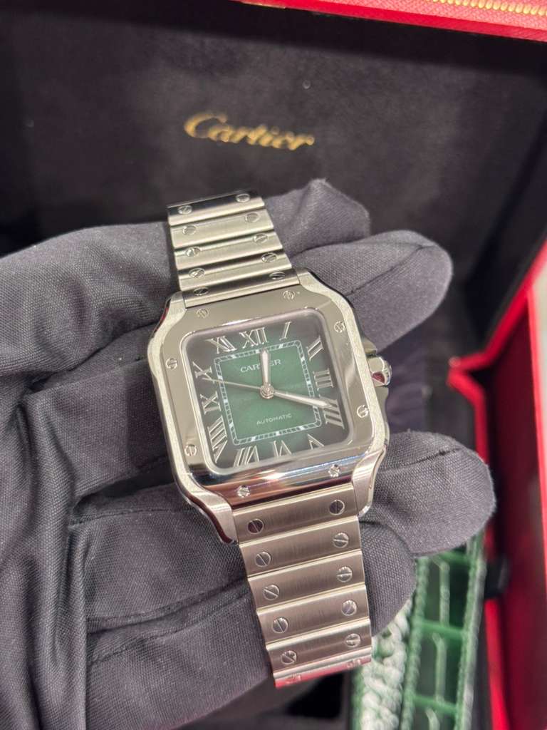 Cartier - Santos - 35 MM - Stainless Steel - Graduated Green Dial - WSSA0061