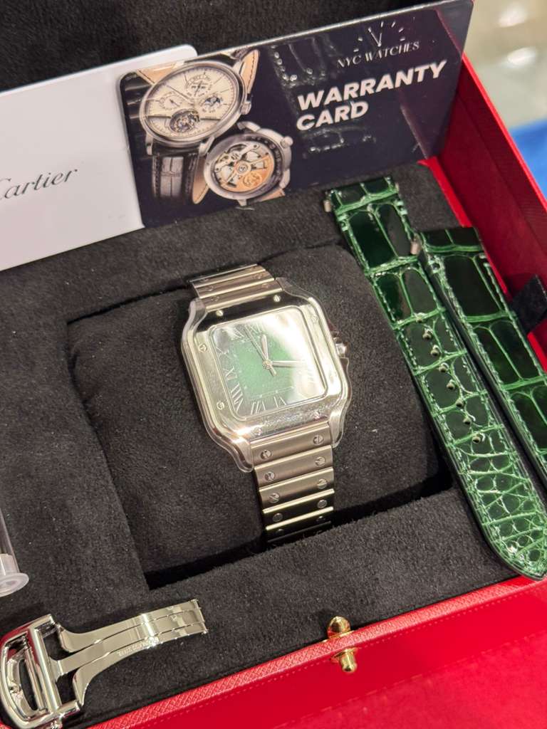 Cartier - Santos - 35 MM - Stainless Steel - Graduated Green Dial - WSSA0061