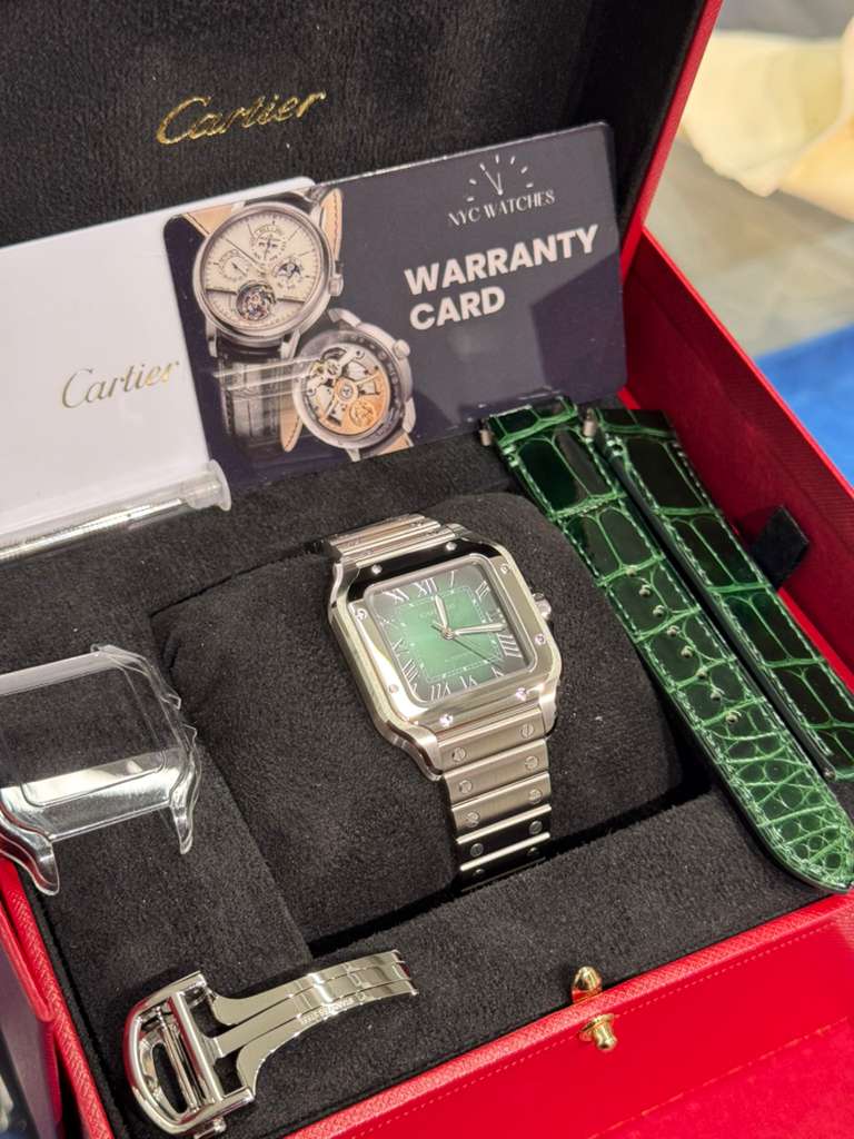 Cartier - Santos - 35 MM - Stainless Steel - Graduated Green Dial - WSSA0061