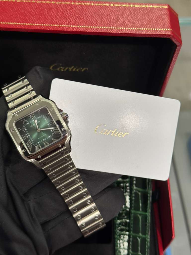 Cartier - Santos - 35 MM - Stainless Steel - Graduated Green Dial - WSSA0061