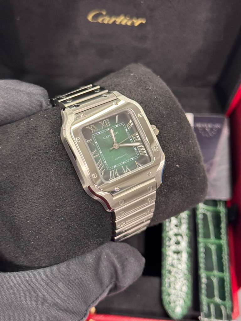 Cartier - Santos - 35 MM - Stainless Steel - Graduated Green Dial - WSSA0061