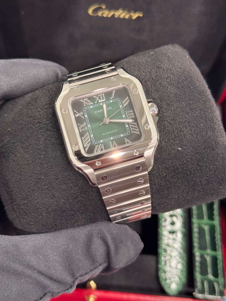 Cartier - Santos - 35 MM - Stainless Steel - Graduated Green Dial - WSSA0061