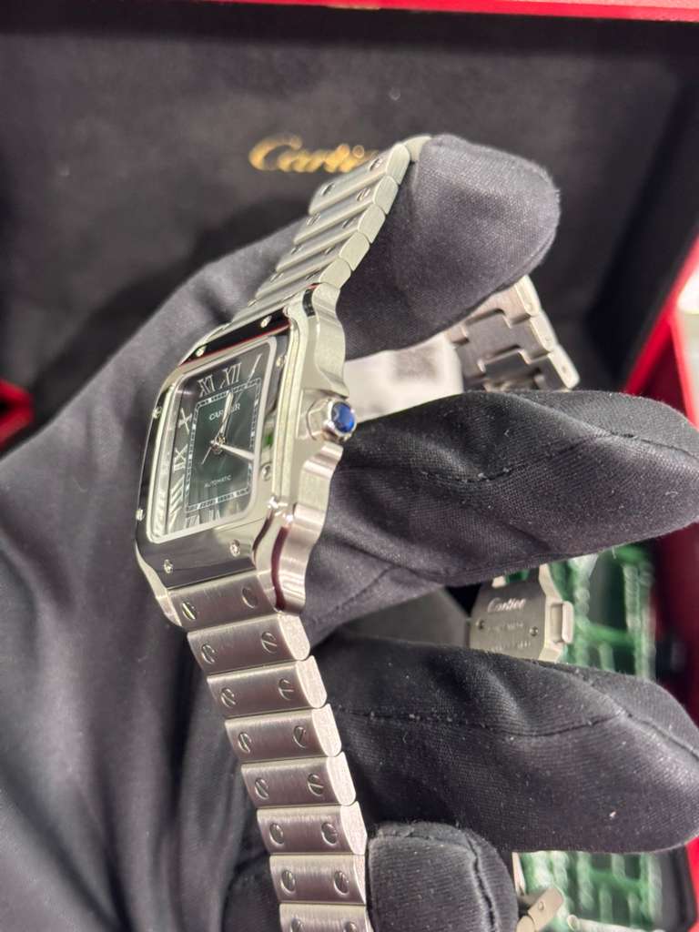 Cartier - Santos - 35 MM - Stainless Steel - Graduated Green Dial - WSSA0061