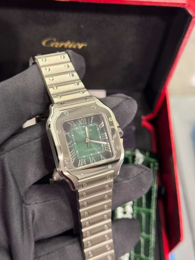 Cartier - Santos - 35 MM - Stainless Steel - Graduated Green Dial - WSSA0061