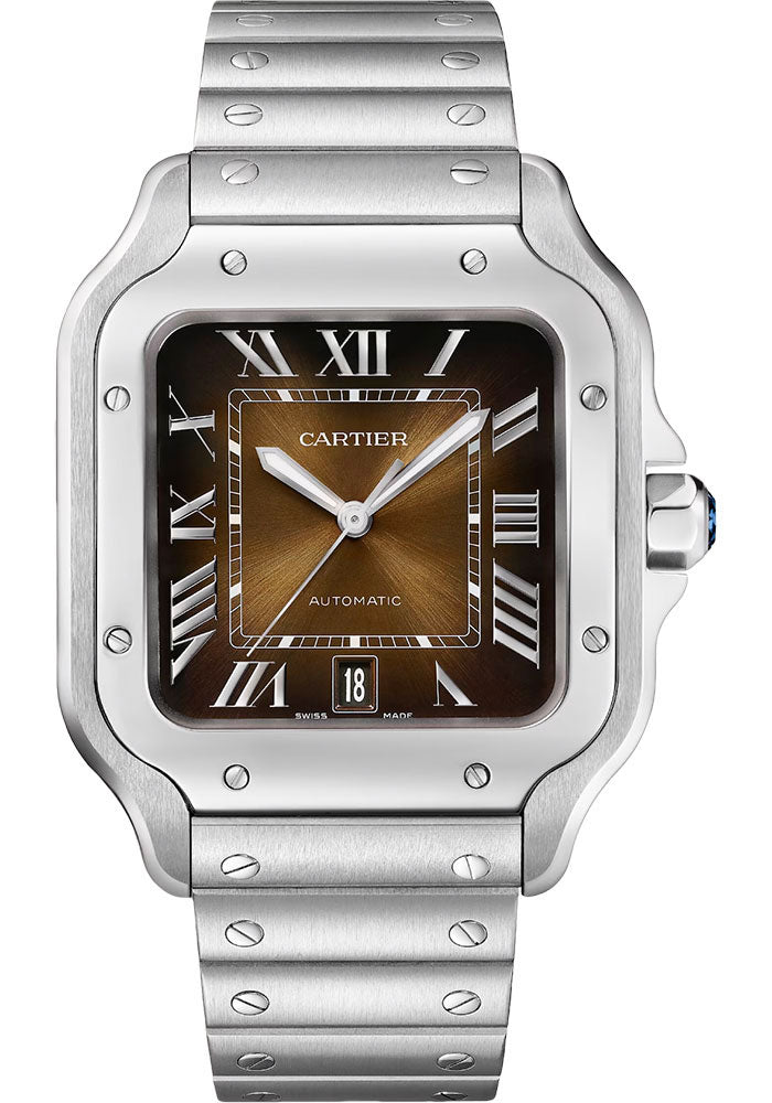 Cartier - Santos - 40 MM - Stainless Steel - Gradated Brown Sunray-Brushed Dial - WSSA0064