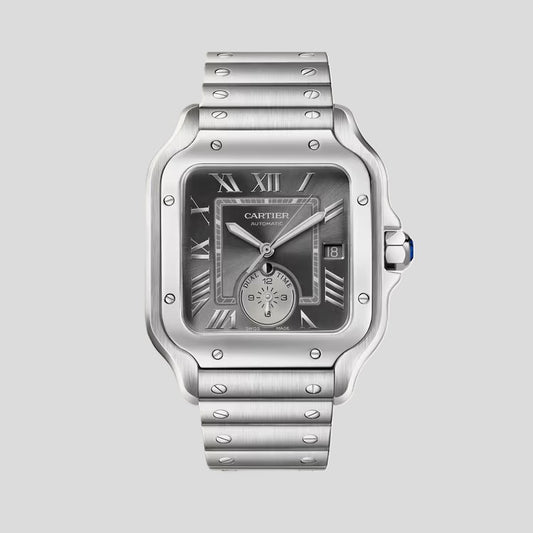 Cartier - Santos (Large model) - 40 MM - Stainless Steel - Anthracite Gray Sunray-Brushed Dial - WSSA0076