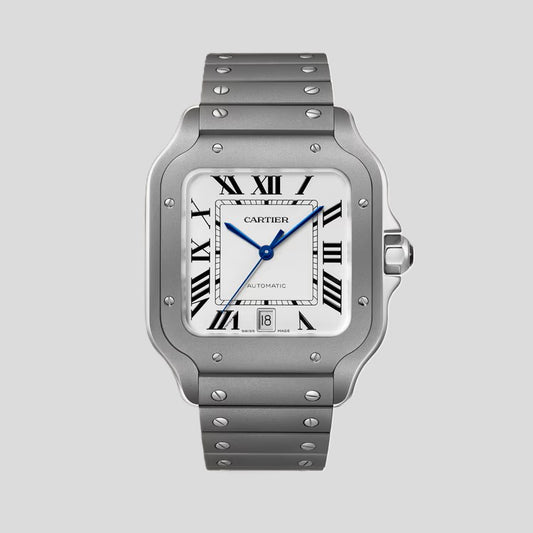 Cartier - Santos (Large model) - 47 MM - Titanium - Silvered Opaline Dial - WSSA0089