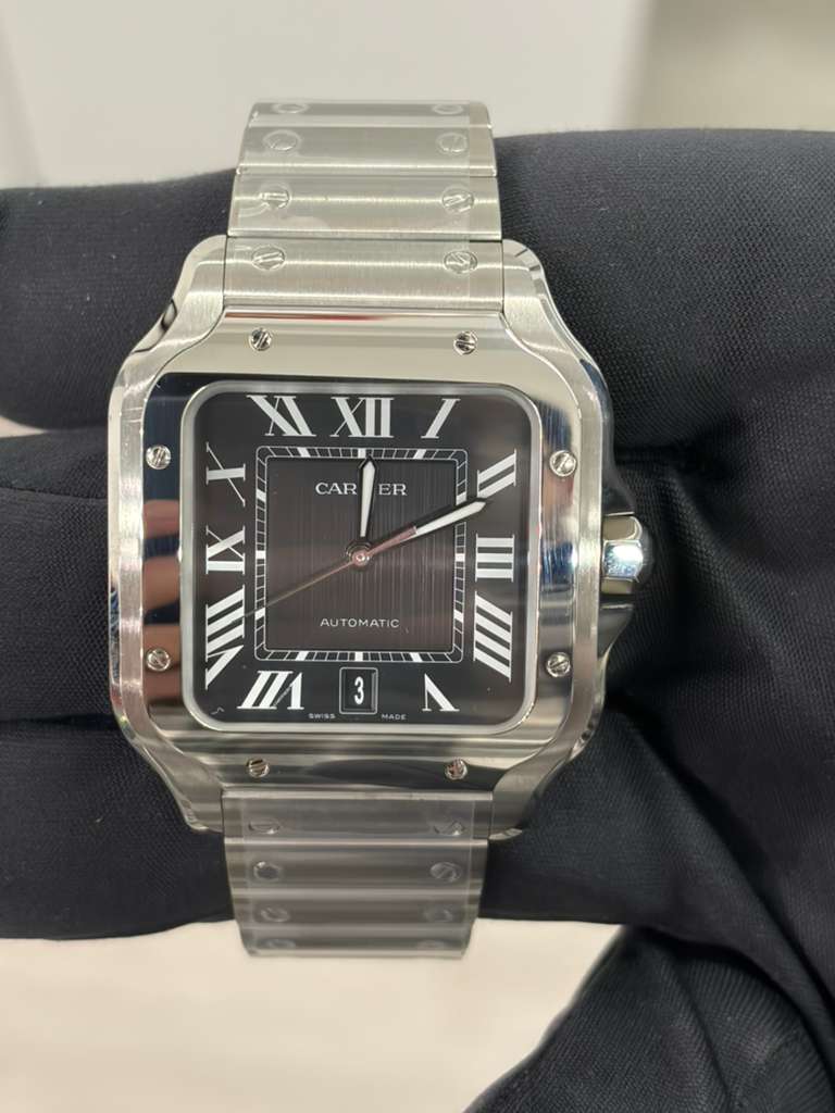 Cartier Santos de Cartier Stainless Steel 39.8 MM (Large Model) - Black Dial - WSSA0096