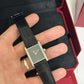 Cartier - Tank Must - Large Model - 33.7 MM x 25.5 MM - Stainless Steel - Black Lacquered Dial - Black Alligator Leather Strap - WSTA0108