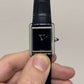 Cartier - Tank Must - Large Model - 33.7 MM x 25.5 MM - Stainless Steel - Black Lacquered Dial - Black Alligator Leather Strap - WSTA0108