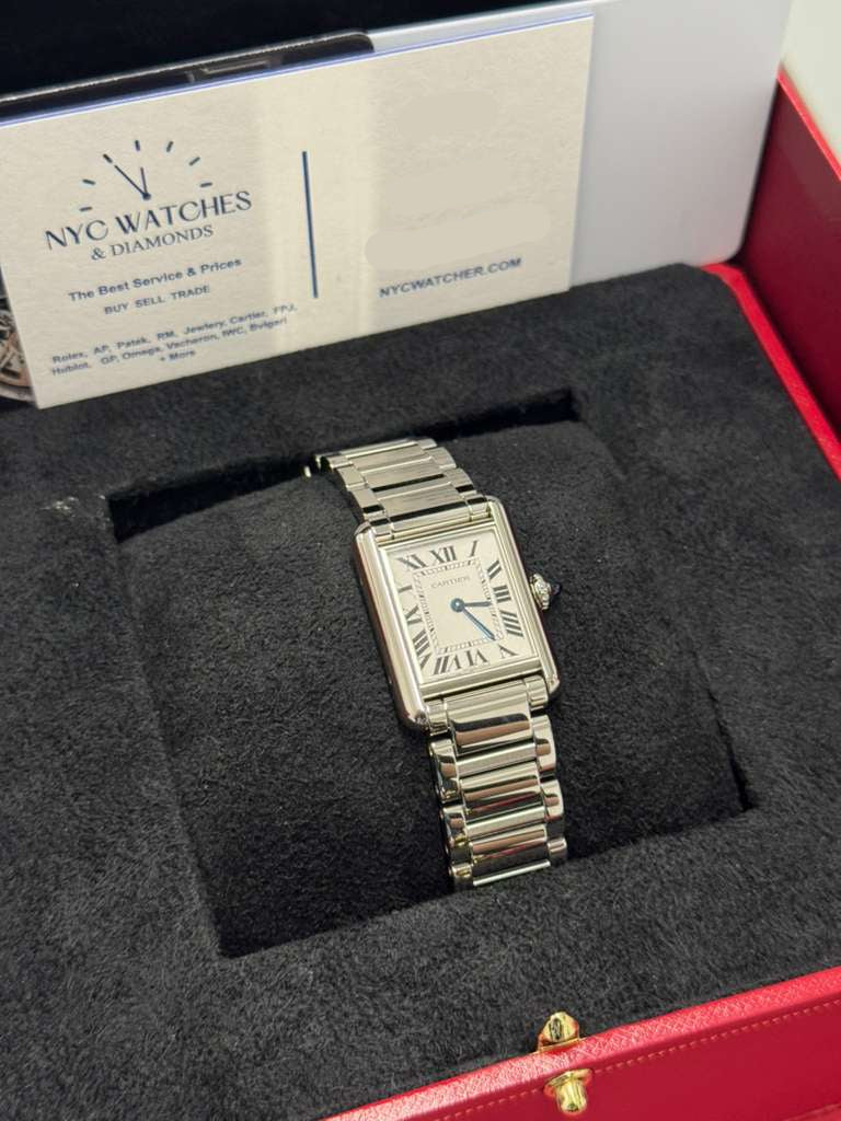 Cartier - Tank Must Solarbeat™ - Small Model - 29.5 MM x 22 MM - Stainless Steel - Silvered Dial - WSTA0121