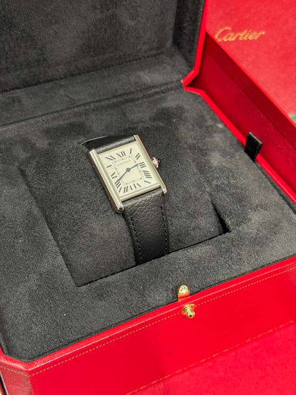 Cartier - Tank Must - Large Model - 33.7 MM x 25.5 MM - Stainless Steel - Silver Dial - WSTA0136