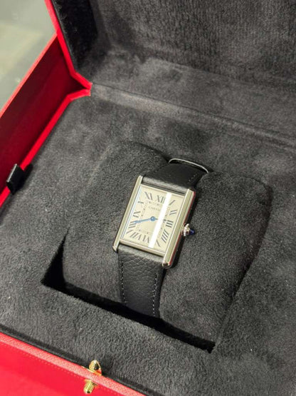 Cartier - Tank Must - Large Model - 33.7 MM x 25.5 MM - Stainless Steel - Silver Dial - WSTA0136