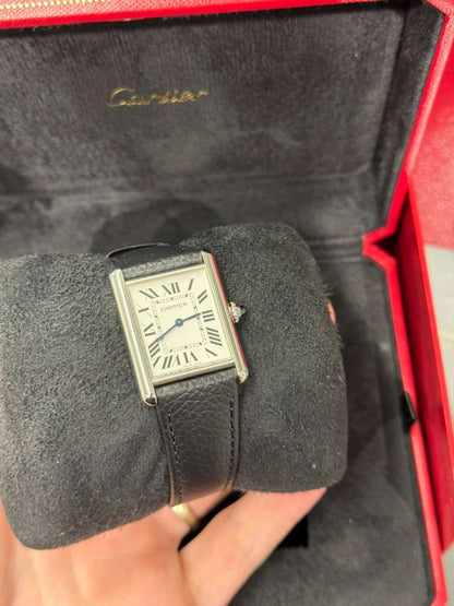 Cartier - Tank Must - Large Model - 33.7 MM x 25.5 MM - Stainless Steel - Silver Dial - WSTA0136