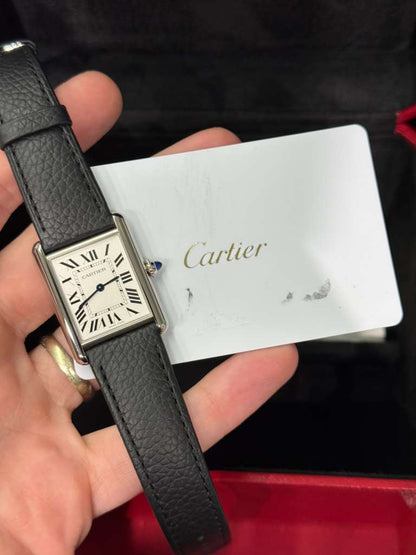 Cartier - Tank Must - Large Model - 33.7 MM x 25.5 MM - Stainless Steel - Silver Dial - WSTA0136