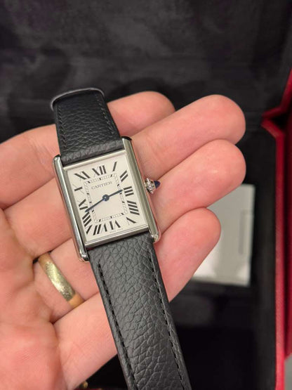 Cartier - Tank Must - Large Model - 33.7 MM x 25.5 MM - Stainless Steel - Silver Dial - WSTA0136