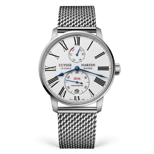 Ulysse Nardin Marine Stainless Steel 42 MM - Stainless Steel Bracelet - White Dial - 1183-310-7MIL/40