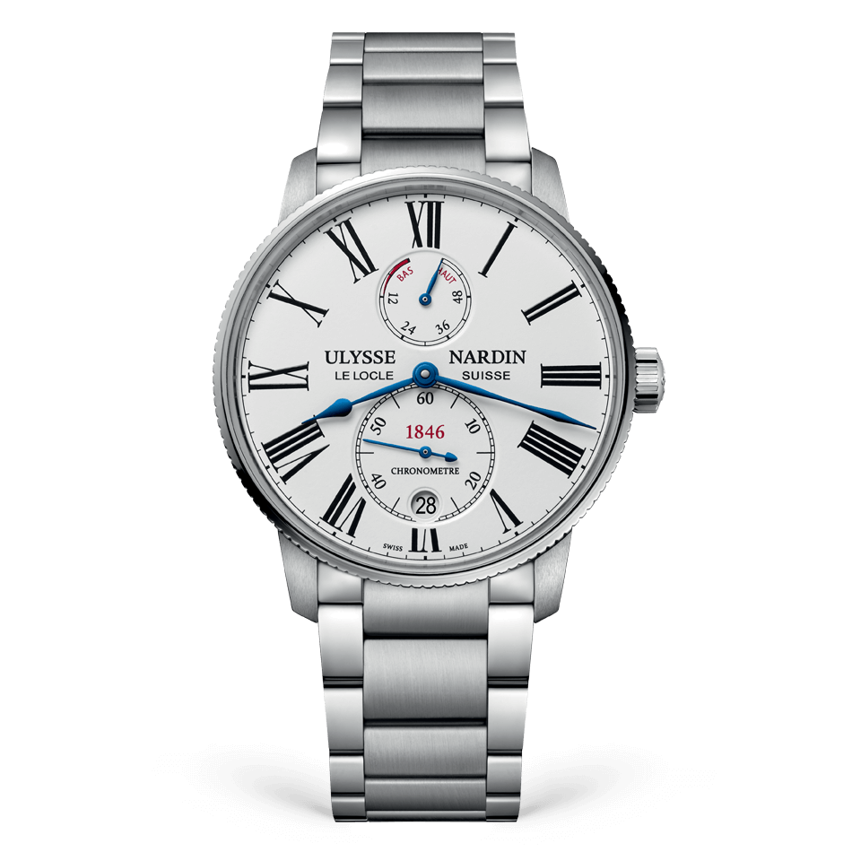 Ulysse Nardin Marine Stainless Steel 42 MM - Stainless Steel Bracelet - White Dial - 1183-310-7M/40