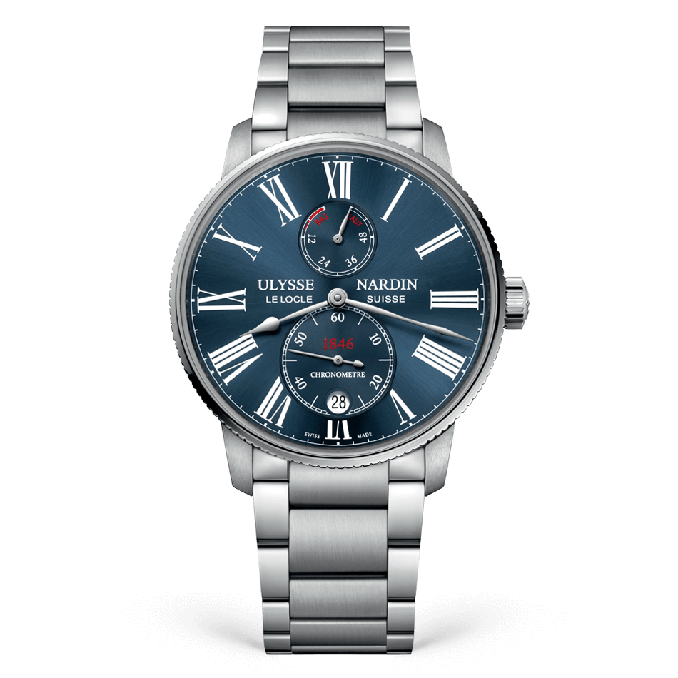 Ulysse Nardin Marine Stainless Steel 42 MM - Stainless Steel Bracelet - Blue Dial - 1183-310-7M/43