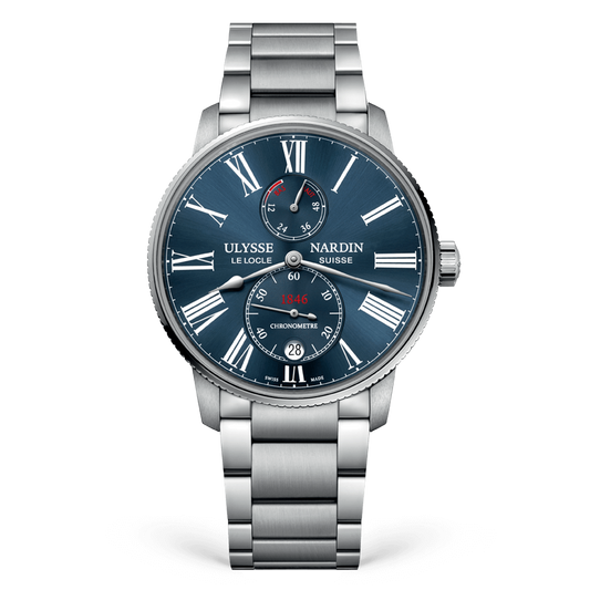 Ulysse Nardin Marine Stainless Steel 42 MM - Stainless Steel Bracelet - Blue Dial - 1183-310-7M/43