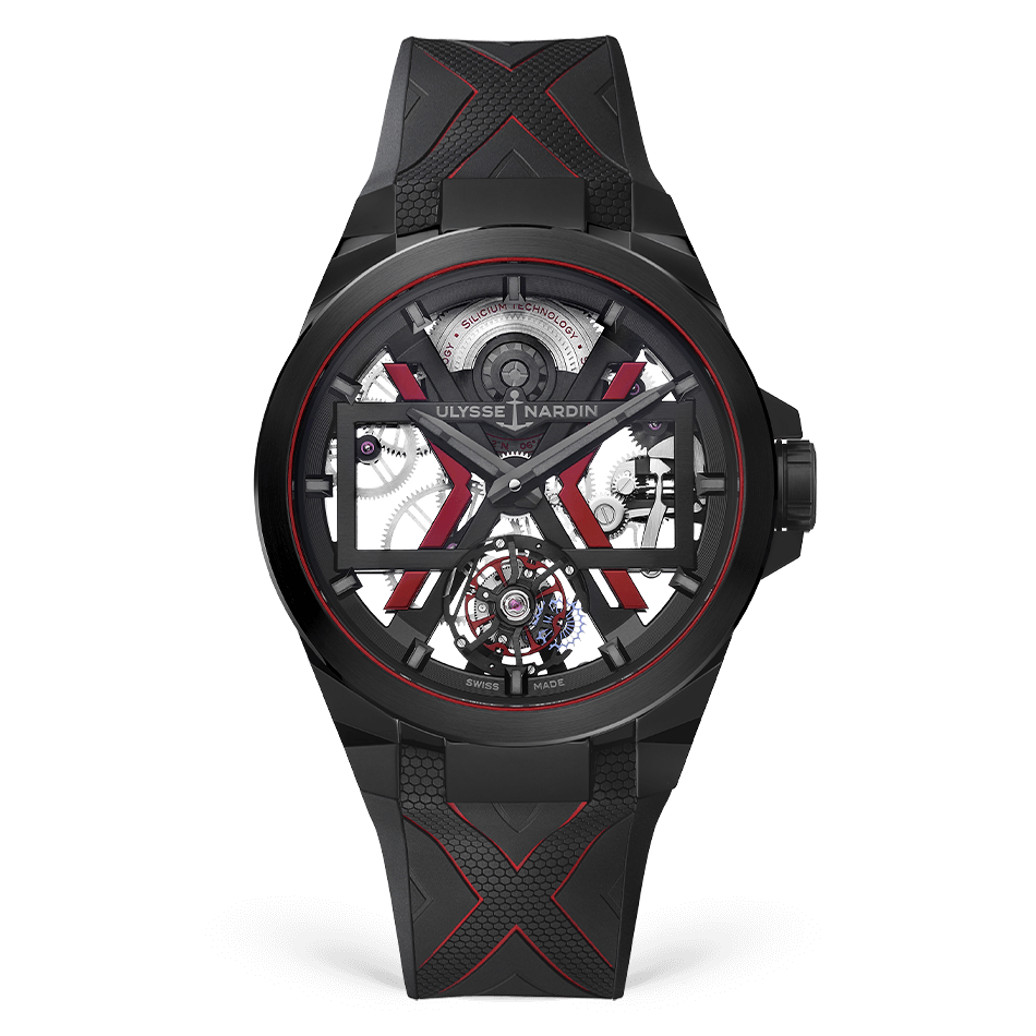 Ulysse Nardin Blast Titanium And Ceramic Case 45 MM - Black Rubber Strap - Black Dial - 1723-400-3B/BLACK