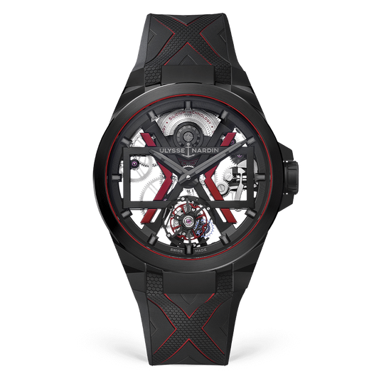 Ulysse Nardin Blast Titanium And Ceramic Case 45 MM - Black Rubber Strap - Black Dial - 1723-400-3B/BLACK