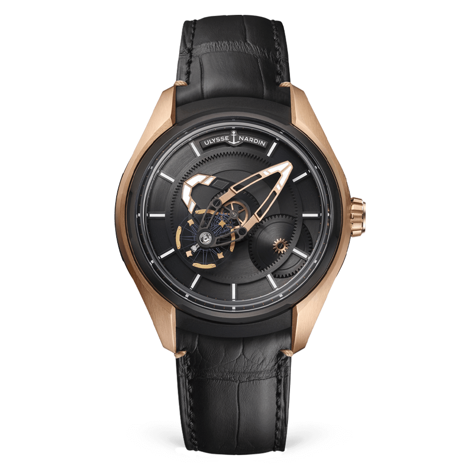 Ulysse Nardin Freak Rose Gold 43 MM -  Black Leather Strap - Black Dial - 2305-270/02