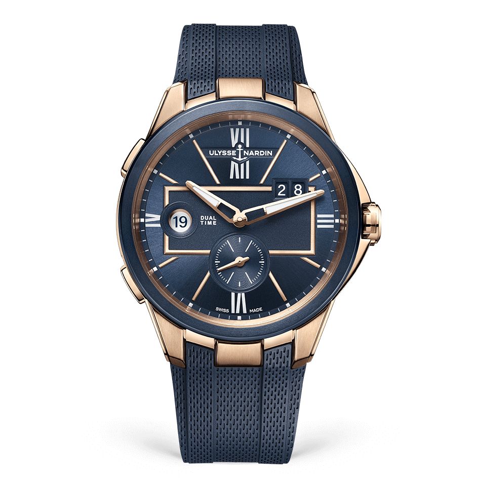 Ulysse Nardin Blast Rose Gold 42 MM - Blue Rubber Strap - Blue Dial - 242-20-3/43