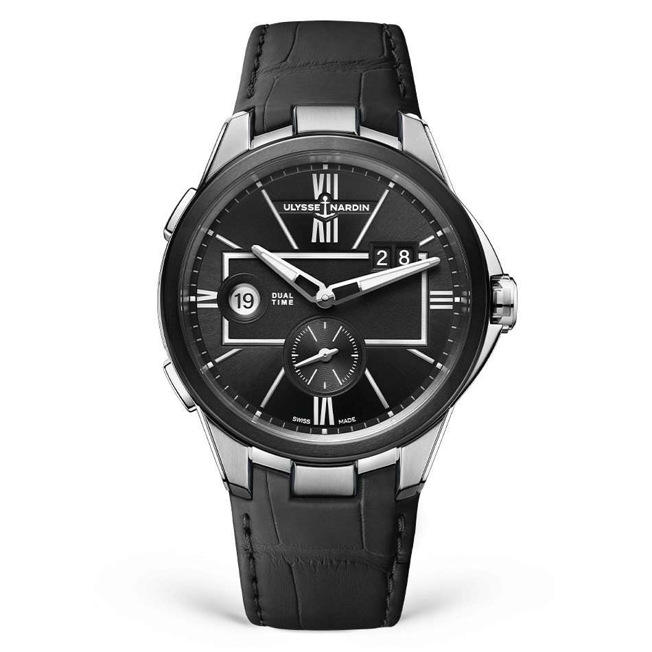 Ulysse Nardin Blast Stainless Steel 42 MM - Black Leather Strap - Black Dial - 243-20/42